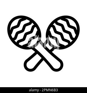 Maracas Vector Symbol Für Dicke Linien Für Den Persönlichen Und Kommerziellen Gebrauch. Stockfoto