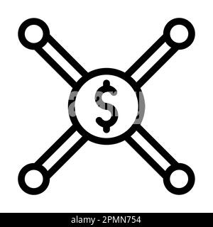 Crowdfunding Vector Thick Line-Symbol Für Den Privaten Und Kommerziellen Gebrauch. Stockfoto