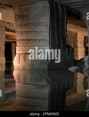 Blick auf Steinbruch. Cavea Arcari, Vicenza, Italien. Architekt: na , 2019. Stockfoto