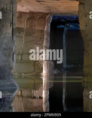 Blick auf Steinbruch. Cavea Arcari, Vicenza, Italien. Architekt: na , 2019. Stockfoto