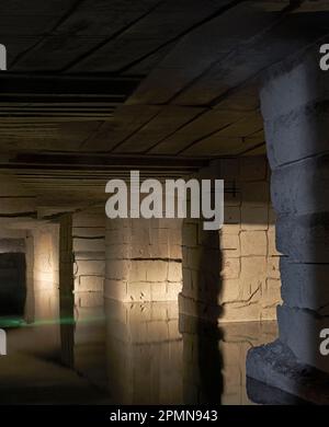 Blick auf Steinbruch. Cavea Arcari, Vicenza, Italien. Architekt: na , 2019. Stockfoto