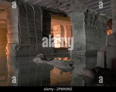 Blick auf Steinbruch. Cavea Arcari, Vicenza, Italien. Architekt: na , 2019. Stockfoto