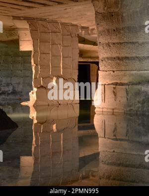 Blick auf Steinbruch. Cavea Arcari, Vicenza, Italien. Architekt: na , 2019. Stockfoto
