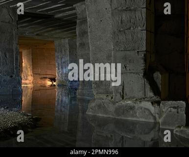 Blick auf Steinbruch. Cavea Arcari, Vicenza, Italien. Architekt: na , 2019. Stockfoto