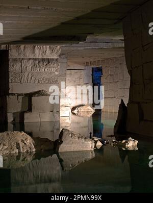 Blick auf Steinbruch. Cavea Arcari, Vicenza, Italien. Architekt: na , 2019. Stockfoto