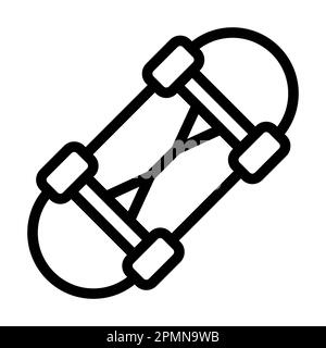 Skateboard-Vektorsymbol Mit Dicken Linien Für Den Privaten Und Gewerblichen Gebrauch. Stockfoto