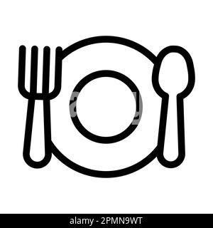 Dickes Liniensymbol Für Mahl-Vektor Für Den Persönlichen Und Kommerziellen Gebrauch. Stockfoto