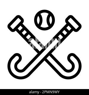 Hockey Vector Thick Line-Symbol Für Den Privaten Und Kommerziellen Gebrauch. Stockfoto