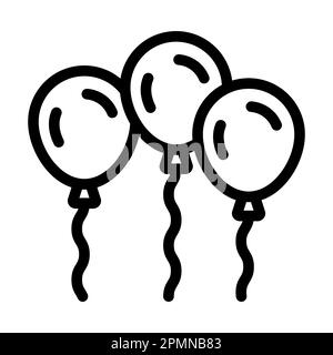 Ballons Vector Thick Line-Symbol Für Den Persönlichen Und Kommerziellen Gebrauch. Stockfoto