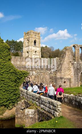 Brunnen Abtei die Überreste eines Zisterzienserklosters sind heute ein Eigentum des National Trust in der Nähe der nördlichen Yorkshire Stadt Ripon Stockfoto