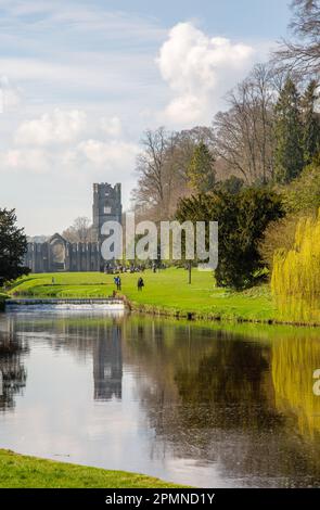 Brunnen Abtei die Überreste eines Zisterzienserklosters sind heute ein Eigentum des National Trust in der Nähe der nördlichen Yorkshire Stadt Ripon Stockfoto