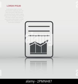Checklisten-Symbol in flachem Stil. Dokumentieren Sie das Piktogramm für die Prüfabbildung. Diagrammdiagramm Geschäftskonzept signieren. Stock Vektor