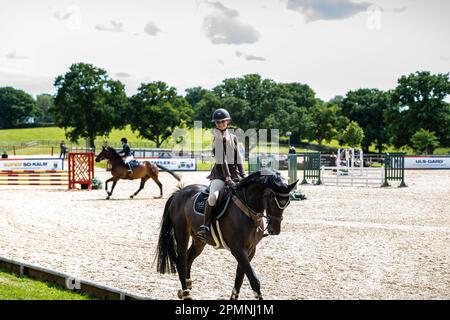 Pferdewege in Hickstead das Al Shira'aa Hickstead Derby Meeting Stockfoto