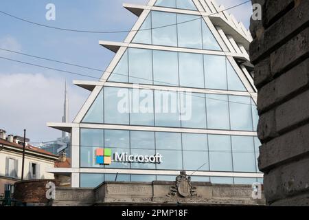 Microsoft House – die Hauptniederlassung von Microsoft Italien im wunderschönen Stadtteil Porta Volta in Mailand. Stockfoto