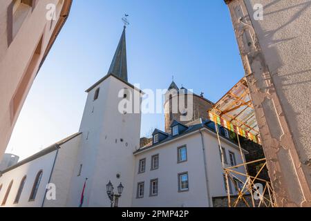 Europa, Luxemburg, Diekirch, Esch-sur-Sure, Eglise de la Nativité de la Vierge Marie (Geburtskirche der Jungfrau Maria) Stockfoto