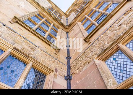 Hardwick Hall - ein elisabethanisches Haus, das in den 1590s Jahren von Bess of Hardwick in Derbyshire, England, erbaut wurde Stockfoto