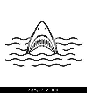 Hai-Symbol Vektorlogo Mouth Ocean Sea Dolphin Wal Illustration Cartoon Stock Vektor