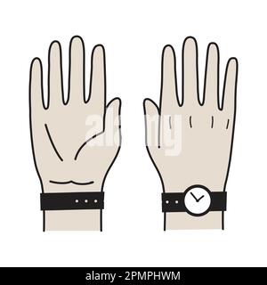 Hand Finger Logo Symbol Vektor Uhr Illustration Doodle Stock Vektor