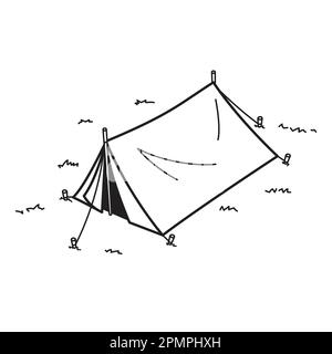 Camping-Zelt-Vektor-Logo-Symbol Picknick-Illustration Cartoon Stock Vektor