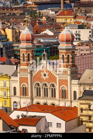 PILSEN, TSCHECHISCHE REPUBLIK, EUROPA - die große Synagoge. Stockfoto