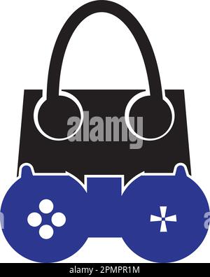 Einkaufstasche Spiel Logo Vektor Designvorlage Stock Vektor