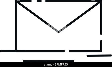 Isolierter Umriss des Umschlags Symbol Bürobedarf Vektor Stock Vektor
