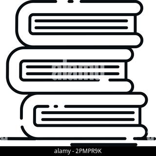 Isolierter Umriss gestapelter Bücher Bürobedarf Icon Vector Stock Vektor