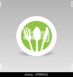 Gesundes Essen Vector Icon Restaurant Konzept. Rundes Schild Stock Vektor