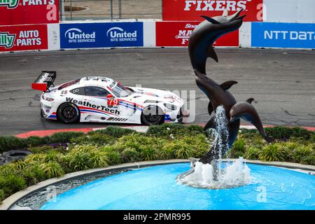 79 JUNCADELLA Daniel (Spa), GOUNON Jules (Fra), ENGEL Mary (her), WeatherTech Racing, Mercedes AMG GT3, Action während des Acura Grand Prix von Long Beach 2023, 3. Runde der IMSA SportsCar Championship 2023, vom 14. Bis 16. April 2023 auf den Straßen von Long Beach, in Long Beach, Kalifornien, Vereinigte Staaten von Amerika - Foto: Florent Gooden/DPPI/LiveMedia Stockfoto