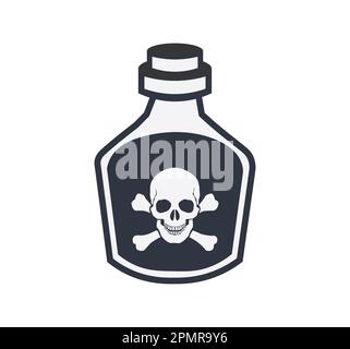 Schild Für Isolierte Giftglasflasche. Vektordarstellung. Stock Vektor