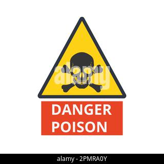 Gefahrenstoffzeichen mit einem Schädel. Vektordarstellung. Stock Vektor