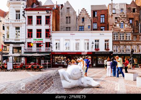 Ein Hund von Flandern ist ein Roman von Marie Louise de la Ramée. Es handelt von einem flämischen Jungen namens Nello und seinem Hund PatRapid, der in Antwerpen spielt. Monume Stockfoto