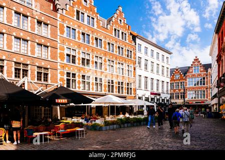 Das lebendige historische Zentrum von Gent. Gent, Ostflandern, Flämische Region, Belgien, Europa Stockfoto