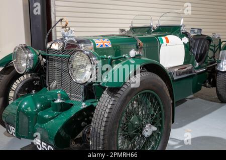 Sparkford.Somerset.United Kingdom.März 26. 2023.Im Haynes Motor Museum in Somerset wird Ein 1930er MG K-Sportwagen aus Mille Miglia ausgestellt Stockfoto