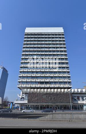 Haus des Reisens, Alexanderstrasse, Alexanderplatz, Mitte, Berlin, Deutschland Stockfoto