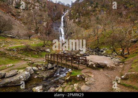 Aber Falls Eryri-Nationalpark Stockfoto