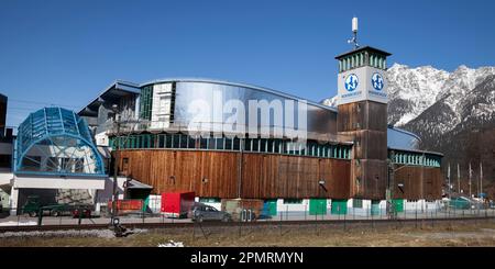 Olympiastadion, Garmisch-Partenkirchen, Werdenfelser Land, Oberbayern, Deutschland Stockfoto