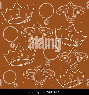 Nahtloser Musterhintergrund mit verschiedenen Schmucksymbolen Vektor Stock Vektor