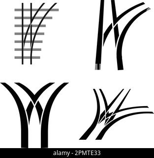 Entwurf der Vektordarstellung für das Symbol der Gabelschiene Stock Vektor