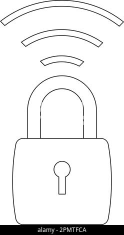 Symbol für gesperrtes WiFi-Signal Vektordarstellung Symboldesign Stock Vektor