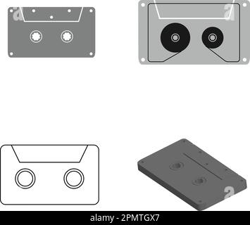 Design der Vektordarstellung für Kassettensymbole Stock Vektor