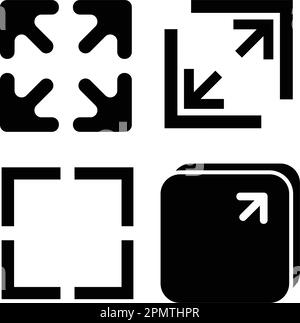 Symbol für Vollbildmodus und Verkleinern, Zeichen und Symbole, einfaches Vektordesign. Stock Vektor