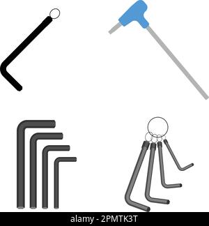 Innensechskantschlüssel Symbol Vektordarstellung Symboldesign Stock Vektor