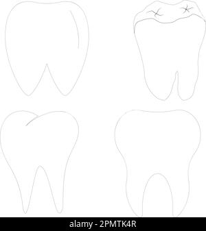 Symbol für Vektorzahn. Zahnarztsymbol, Illustration Logo Designvorlage. Stock Vektor