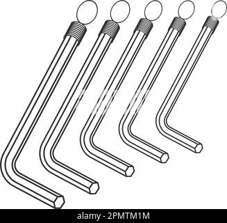 Innensechskantschlüssel Symbol Vektordarstellung Symboldesign Stock Vektor