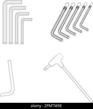 Innensechskantschlüssel Symbol Vektordarstellung Symboldesign Stock Vektor