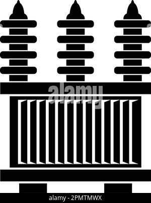 Elektrischer Hochspannungstransformator Symboldesign mit Vektorsymbolen Stock Vektor