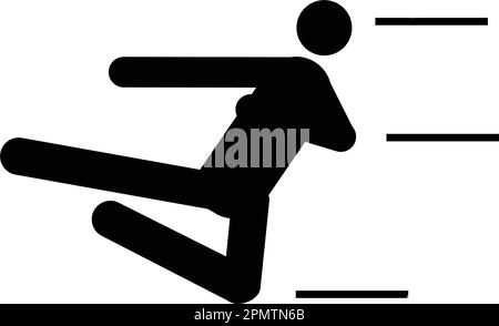 Ikone eines Mannes, der Taekwondo-Kick-Vektor-Illustrationen entwirft Stock Vektor
