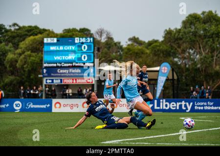 Victoria, Australien. 15. April 2023. 15. April 2023. Casey Fields, Victoria, Australien. Der Spielball vor dem Eliminierungsfinale zwischen dem Melbourne City FC und dem Melbourne Victory. Kredit: James Forrester/Alamy Live News Stockfoto