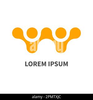 Freundschaft, Freunde-Logo, Symbol für 2 Connected People. Logo für Familie, Freunde, Team Stock Vektor